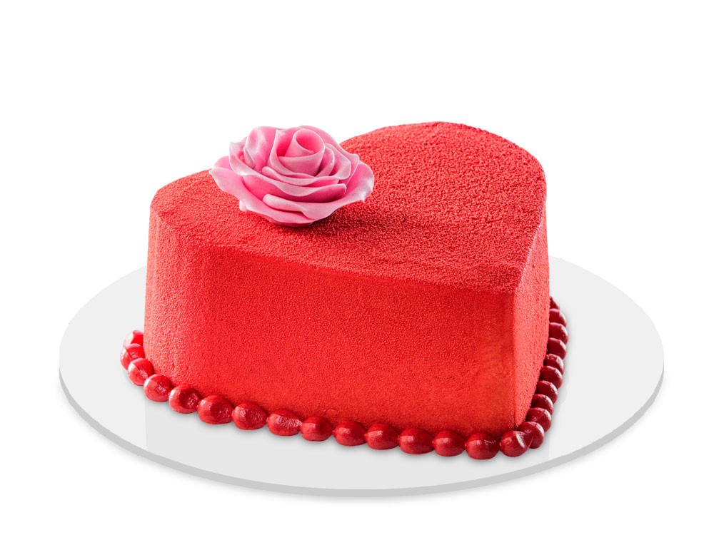 Eggless Red Velvet Heart Cake